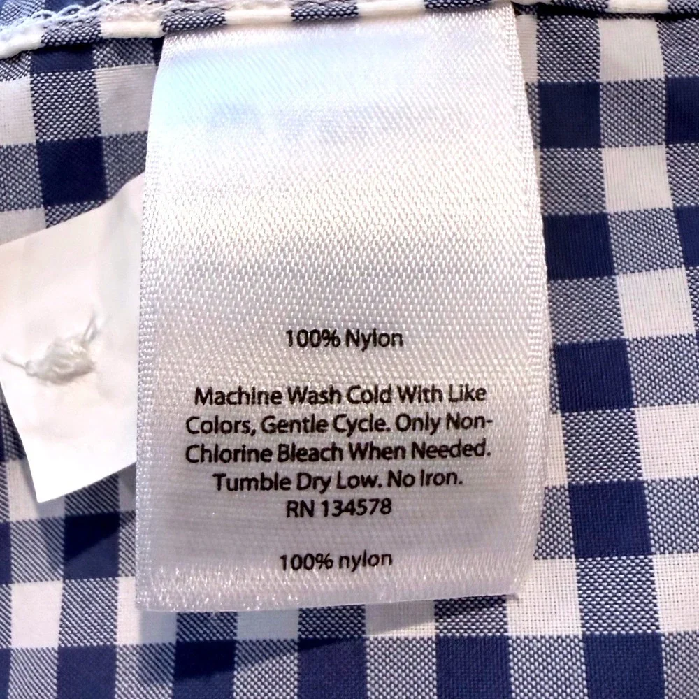 Vineyard Vines Performance Murray‎ Shirt XXL Navy Gingham Classic Fit Nylon Mens